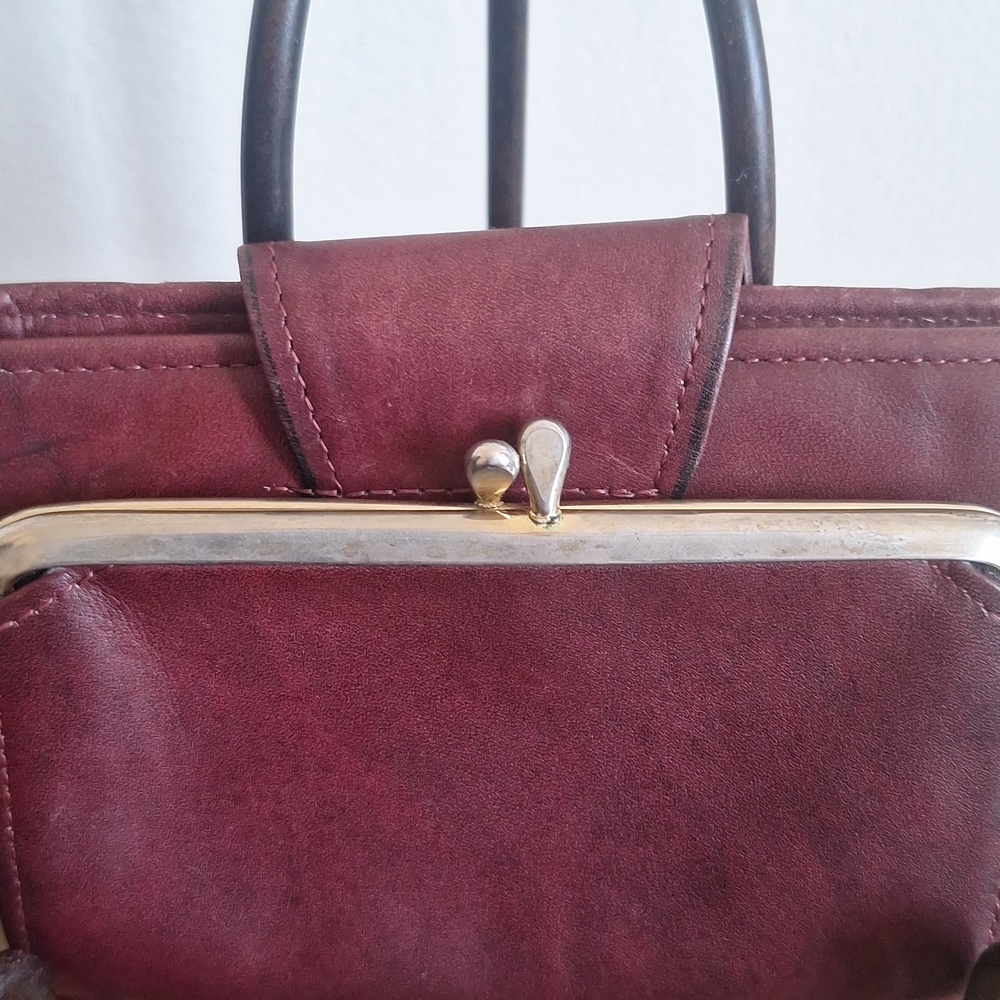 Vintage Rolfs Cowhide Wallet | Oxblood Leather Floral Embossed | Rare Key Slots - Picture 4 of 16